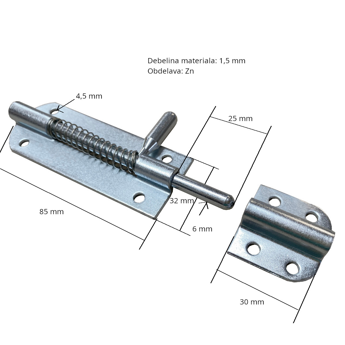 Zapah 115/6V z vzmetjo - slika 3